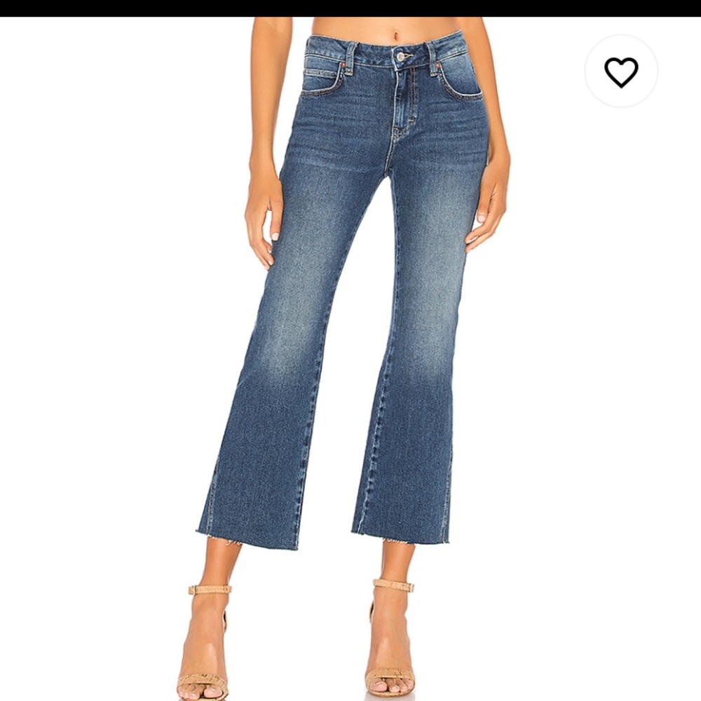 Free people Rita crop flare jeans in dark denim
